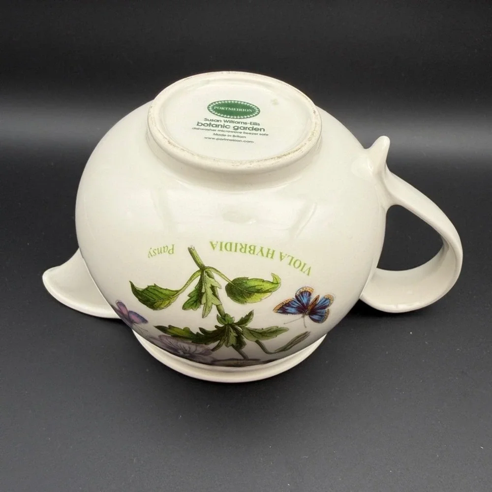 Vintage Portmeirion Botanic Gravy Boat Creamer Pitcher Pansy Large